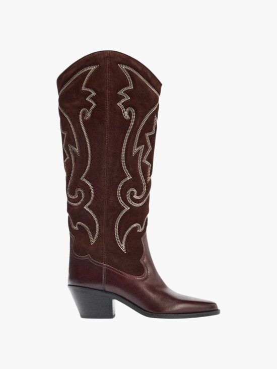 Zara Shoes - (LIKE NEW) ZARA | 100% LEATHER "EMBROIDERED LEATHER COWBOY BOOTS"